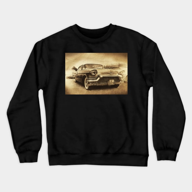 1957 Cadillac, vintage Crewneck Sweatshirt by hottehue